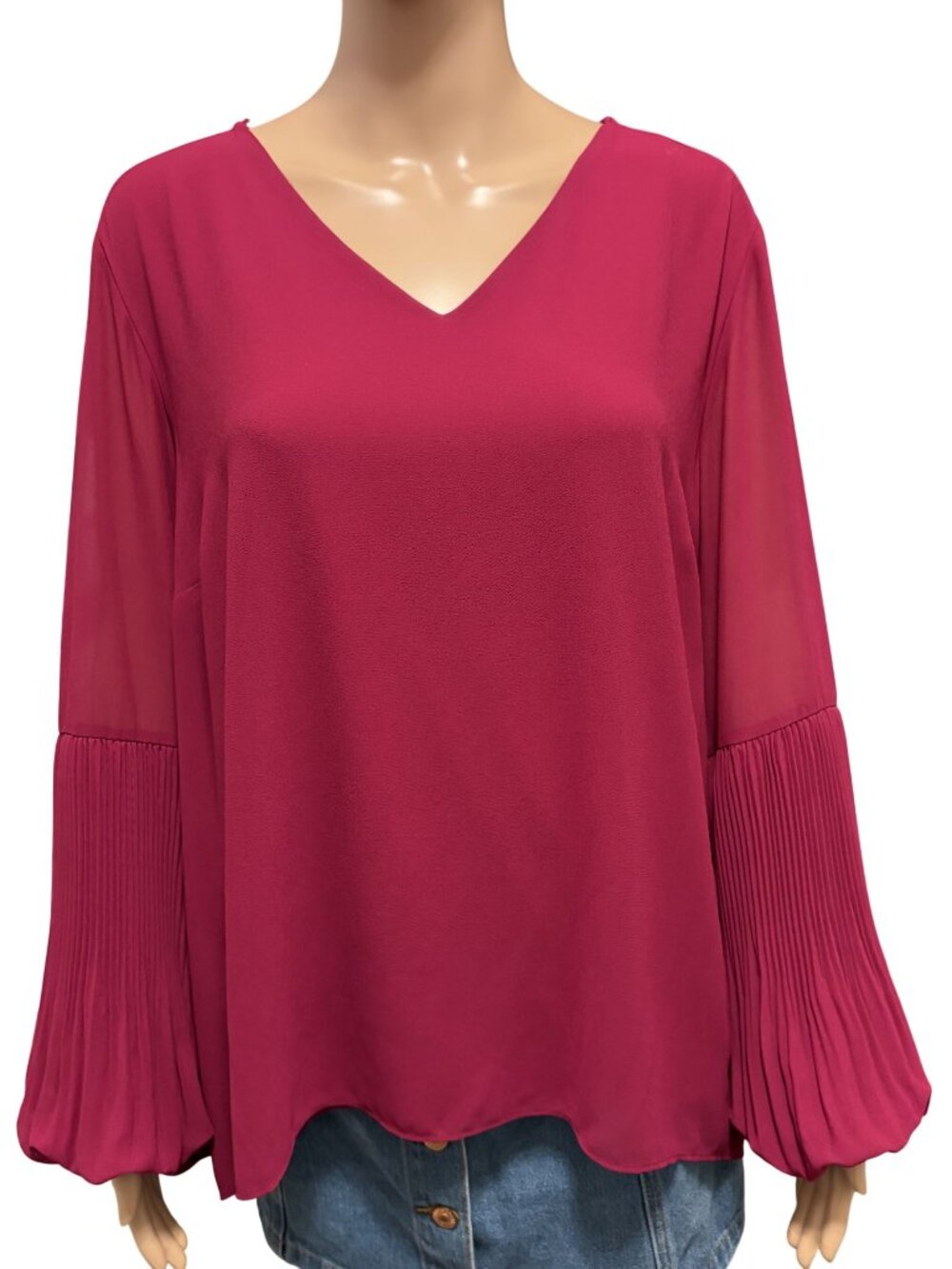 Alfani Blouse Pink Balloon Sleeves Size Large